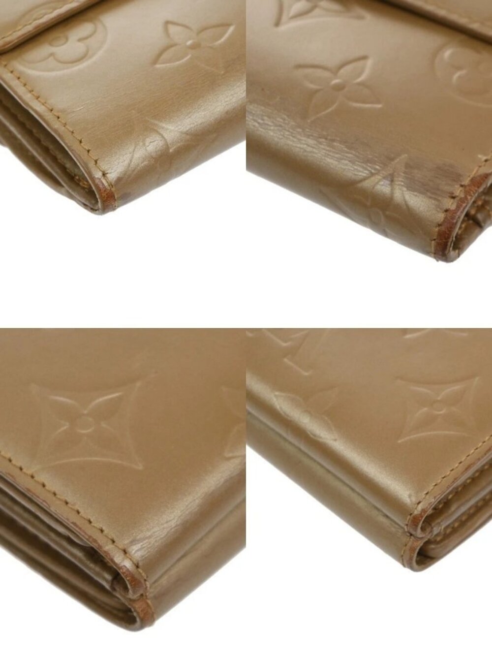 LOUIS VUITTON Porte Monnaie Billets Wallet Monogram Mat Gold BE M65117 67KD037 - Picture 14 of 16